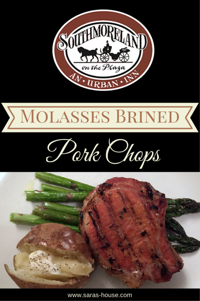 Molasses Brined Pork Chops from Southmoreland on the Plaza Bed & Breakfast in Kansas City #nationalporkmonth