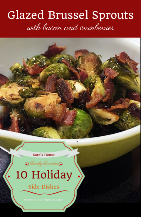 Glazed Brussel Sprouts with Bacon and Cranberries-www.saras-house.com