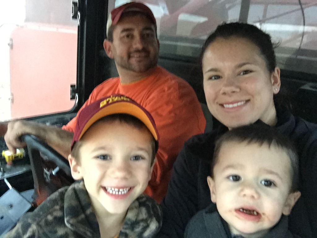 Family Ride in the Combine
