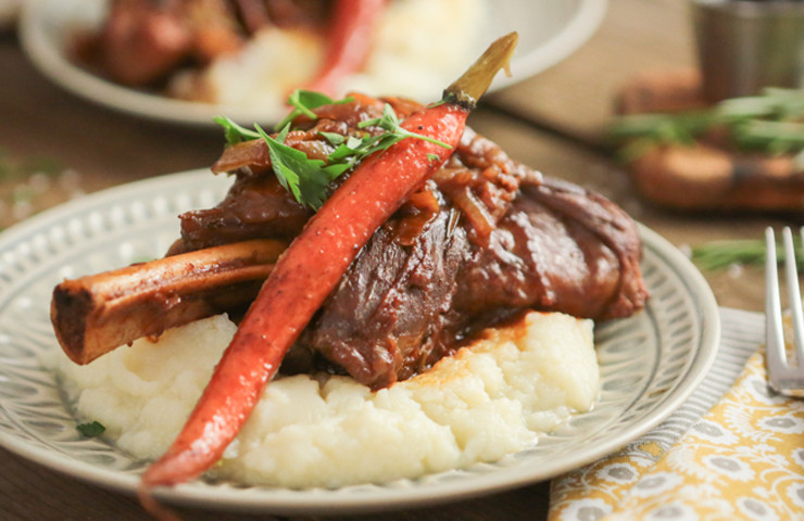 Braised Lamb Shanks with Caramelized Carrots-Primal Palate