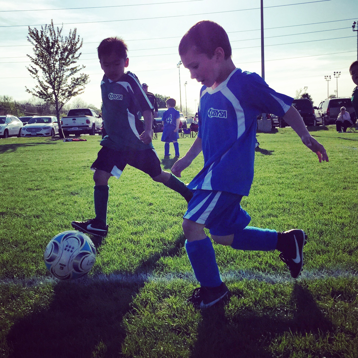 Hudson Playing Soccer